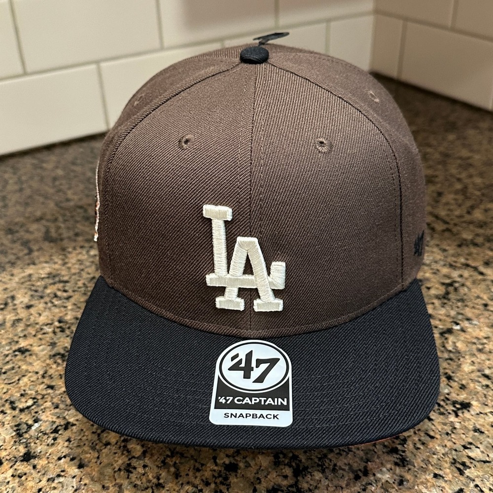 Los Angeles Dodgers '47 Captain Snapback‎ Hat Brown Black 1955 World Series New